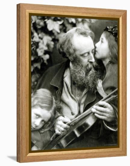 The Whisper of the Rose, a Portrait of George Frederick Watts-Julia Margaret Cameron-Framed Premier Image Canvas