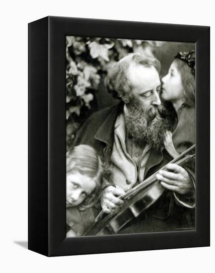 The Whisper of the Rose, a Portrait of George Frederick Watts-Julia Margaret Cameron-Framed Premier Image Canvas