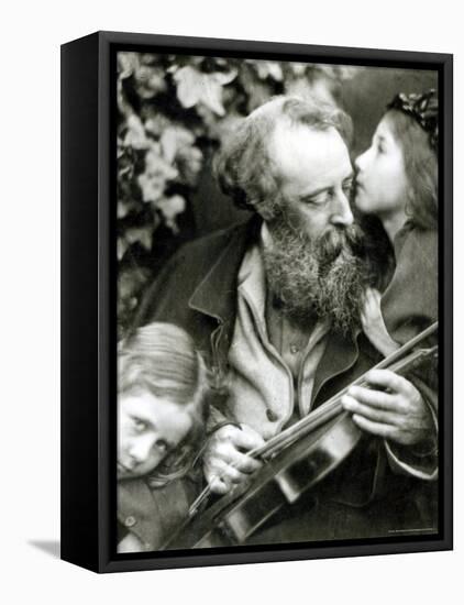 The Whisper of the Rose, a Portrait of George Frederick Watts-Julia Margaret Cameron-Framed Premier Image Canvas