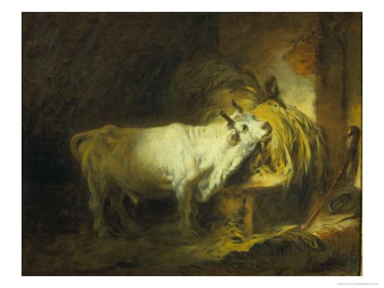 The White Bull In The Stable Giclee Print Jean Honore Fragonard