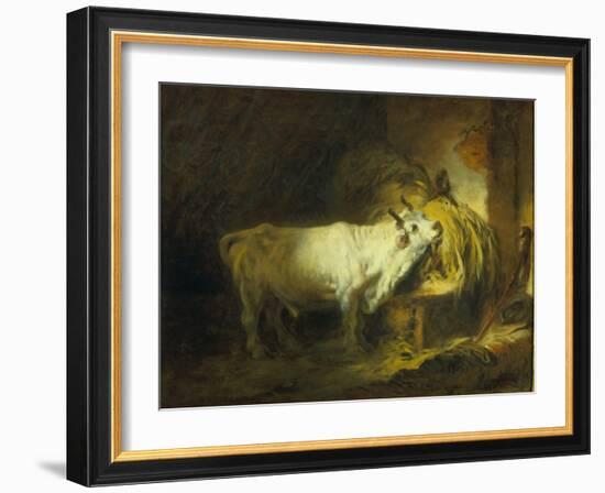 The White Bull in the Stable-Jean-Honoré Fragonard-Framed Giclee Print