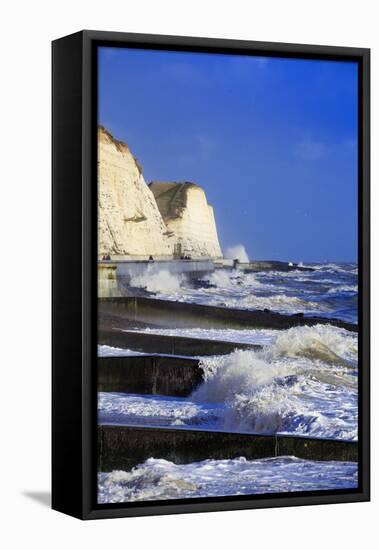 The White Chalk Cliffs at Peacehaven, Near Brighton, East Sussex, England, United Kingdom, Europe-Alex Robinson-Framed Premier Image Canvas