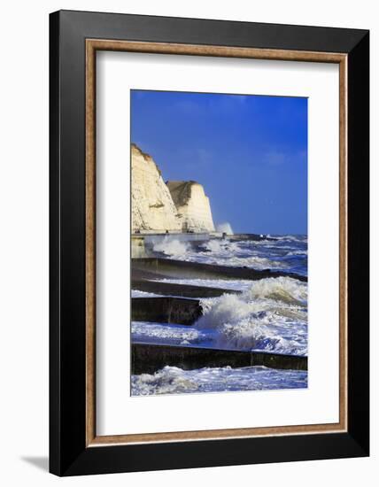 The White Chalk Cliffs at Peacehaven, Near Brighton, East Sussex, England, United Kingdom, Europe-Alex Robinson-Framed Premium Photographic Print