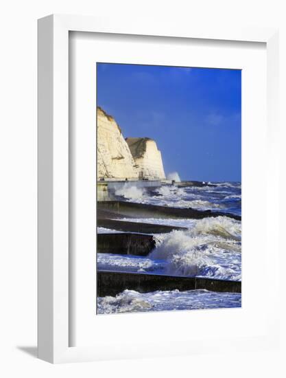 The White Chalk Cliffs at Peacehaven, Near Brighton, East Sussex, England, United Kingdom, Europe-Alex Robinson-Framed Premium Photographic Print