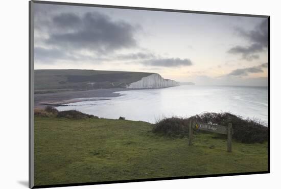 The White Cliffs of the Seven Sisters in the South Downs National Park, East Sussex, England, UK-Julian Elliott-Mounted Photographic Print