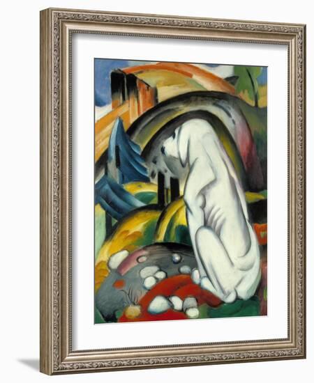 The White Dog (Hund Vor Der Welt), 1912-Franz Marc-Framed Giclee Print