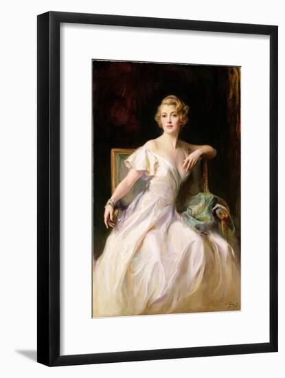 The White Dress - a Portrait of Joan Clarkson, 1935-Philip Alexius De Laszlo-Framed Giclee Print