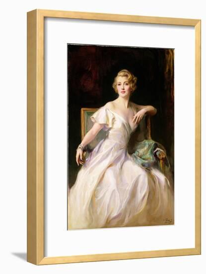 The White Dress - a Portrait of Joan Clarkson, 1935-Philip Alexius De Laszlo-Framed Giclee Print