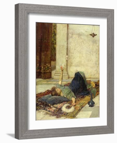 The White Feather Fan, 1879-John William Waterhouse-Framed Giclee Print