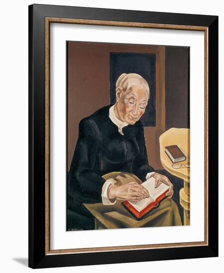 The White-Haired Reader (Oil on Canvas)-Maria Blanchard-Framed Giclee Print