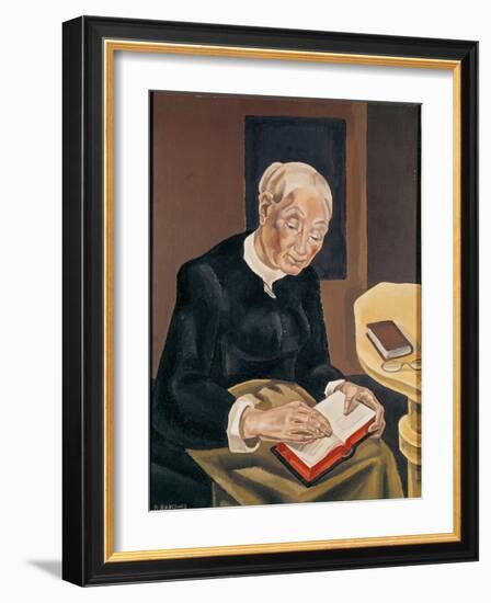 The White-Haired Reader (Oil on Canvas)-Maria Blanchard-Framed Giclee Print