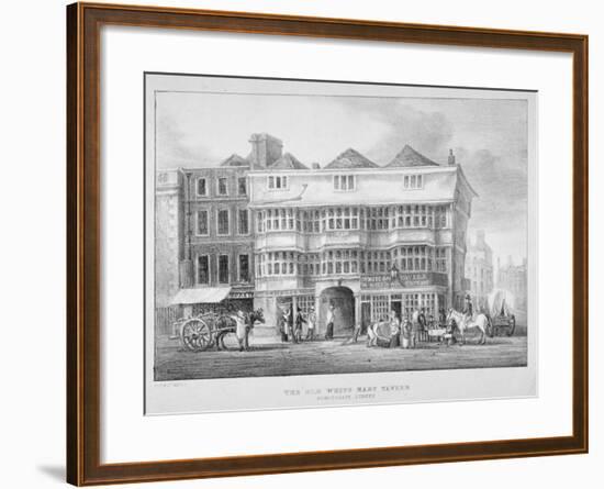 The White Hart Inn, Bishopsgate, City of London, 1825-null-Framed Giclee Print