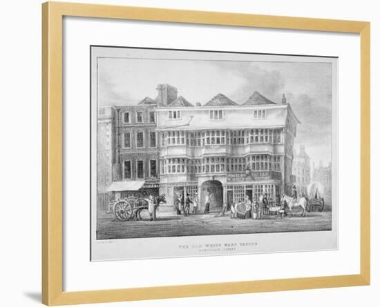 The White Hart Inn, Bishopsgate, City of London, 1825-null-Framed Giclee Print