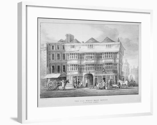 The White Hart Inn, Bishopsgate, City of London, 1825-null-Framed Giclee Print