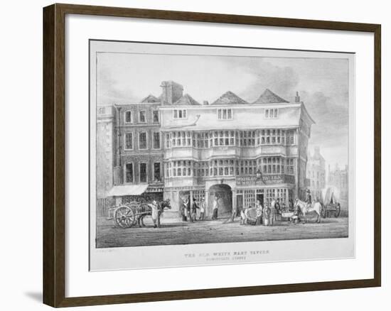 The White Hart Inn, Bishopsgate, City of London, 1825-null-Framed Giclee Print