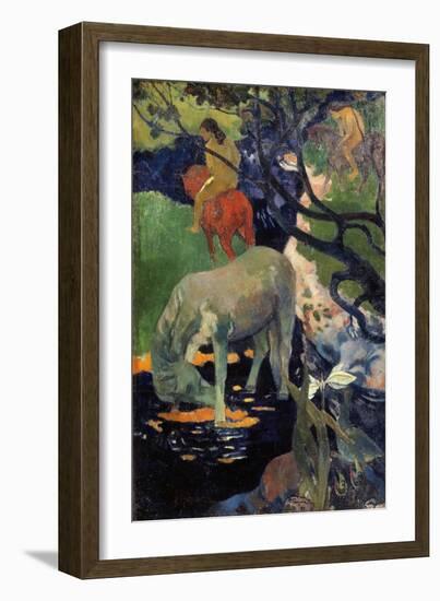 The White Horse, by Paul Gauguin-null-Framed Giclee Print