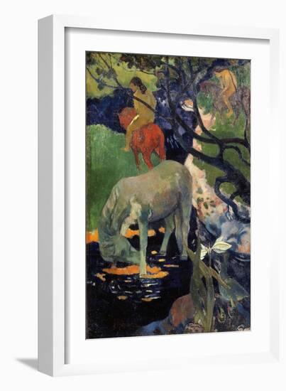 The White Horse, by Paul Gauguin-null-Framed Giclee Print