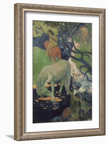 The White Horse-Paul Gauguin-Framed Art Print