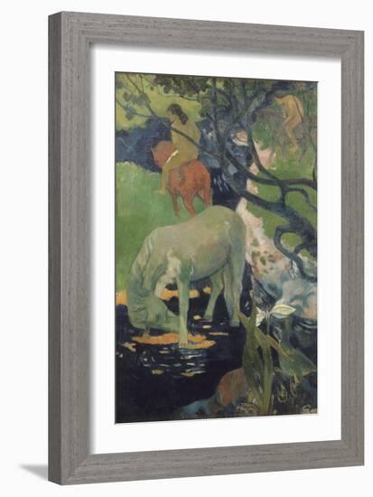 The White Horse-Paul Gauguin-Framed Art Print