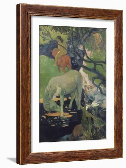 The White Horse-Paul Gauguin-Framed Art Print