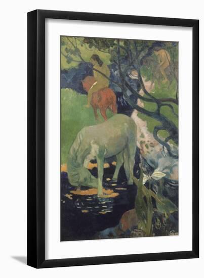 The White Horse-Paul Gauguin-Framed Art Print