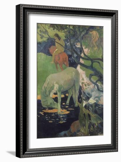 The White Horse-Paul Gauguin-Framed Art Print