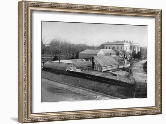 The White House and Greenhouses, Washington Dc, USA, 1908-null-Framed Giclee Print