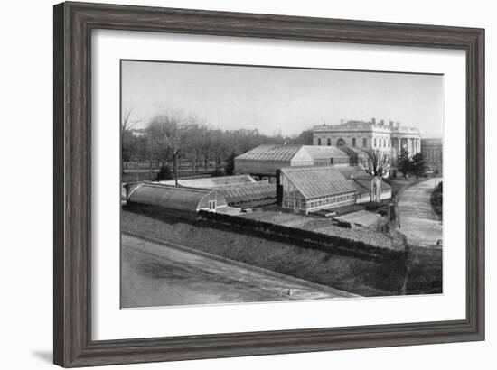 The White House and Greenhouses, Washington Dc, USA, 1908-null-Framed Giclee Print