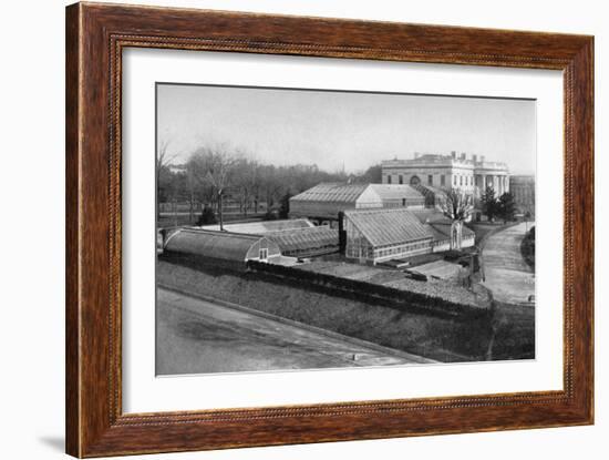 The White House and Greenhouses, Washington Dc, USA, 1908-null-Framed Giclee Print