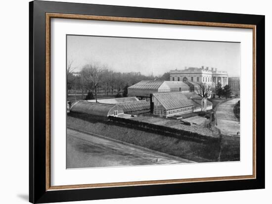 The White House and Greenhouses, Washington Dc, USA, 1908-null-Framed Giclee Print