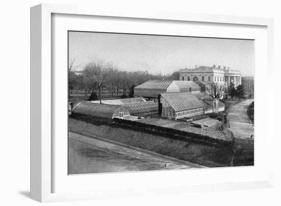 The White House and Greenhouses, Washington Dc, USA, 1908-null-Framed Giclee Print