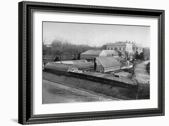 The White House and Greenhouses, Washington Dc, USA, 1908-null-Framed Giclee Print