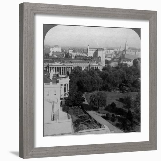 The White House and the Treasury Building, Washington DC, USA-Underwood & Underwood-Framed Photographic Print