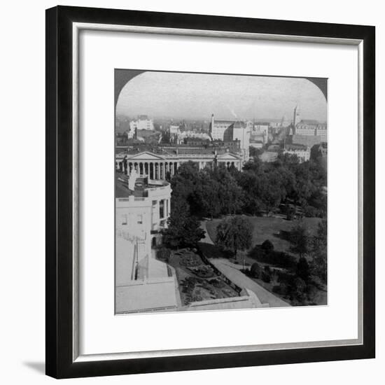 The White House and the Treasury Building, Washington DC, USA-Underwood & Underwood-Framed Photographic Print