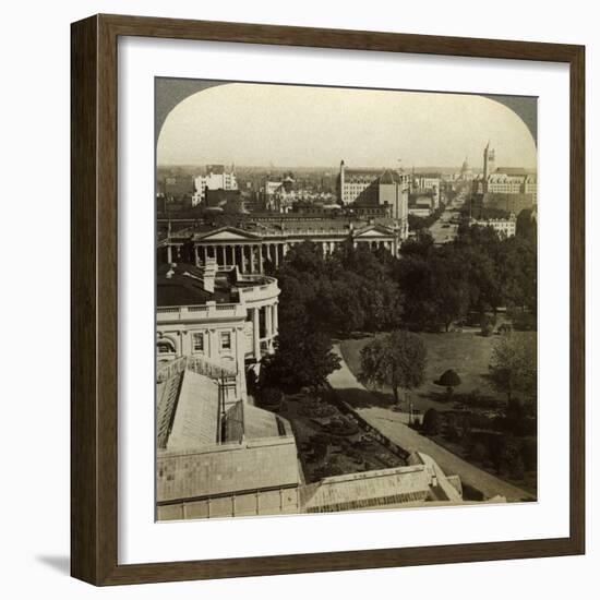 The White House and the Treasury Building, Washington DC, USA-Underwood & Underwood-Framed Photographic Print