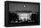 The White House At Night - Washington Dc, United States - Black And White-Orhan-Framed Stretched Canvas