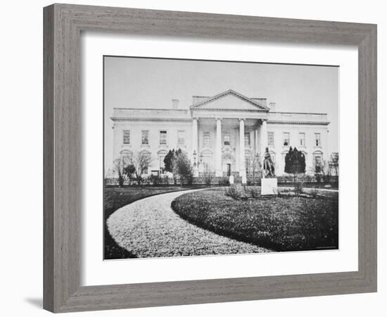 The White House at the Time of the Inauguration of Abraham Lincoln-Mathew Brady-Framed Photographic Print