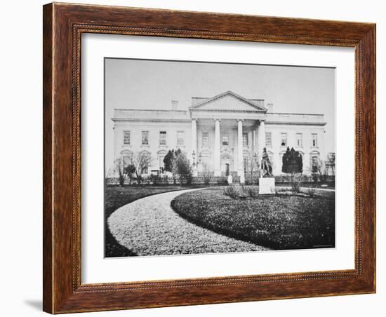 The White House at the Time of the Inauguration of Abraham Lincoln-Mathew Brady-Framed Photographic Print