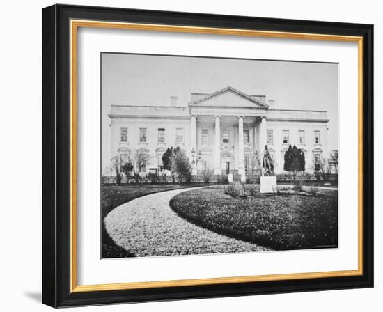 The White House at the Time of the Inauguration of Abraham Lincoln-Mathew Brady-Framed Photographic Print