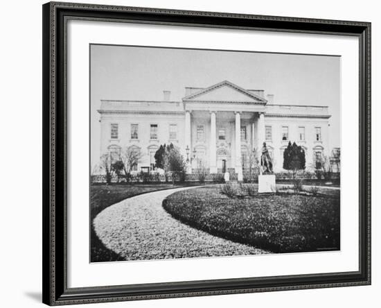 The White House at the Time of the Inauguration of Abraham Lincoln-Mathew Brady-Framed Photographic Print