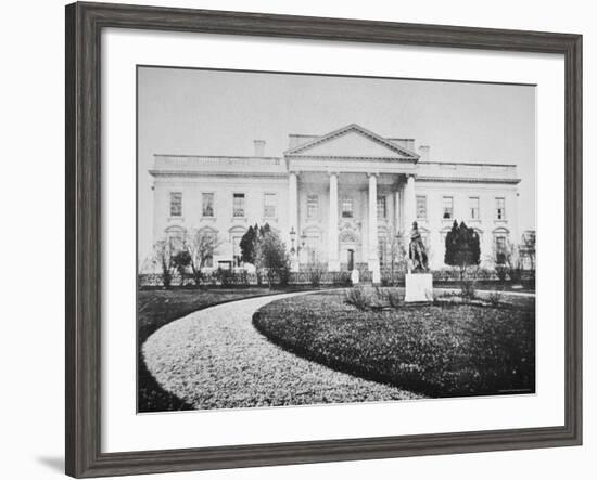 The White House at the Time of the Inauguration of Abraham Lincoln-Mathew Brady-Framed Photographic Print