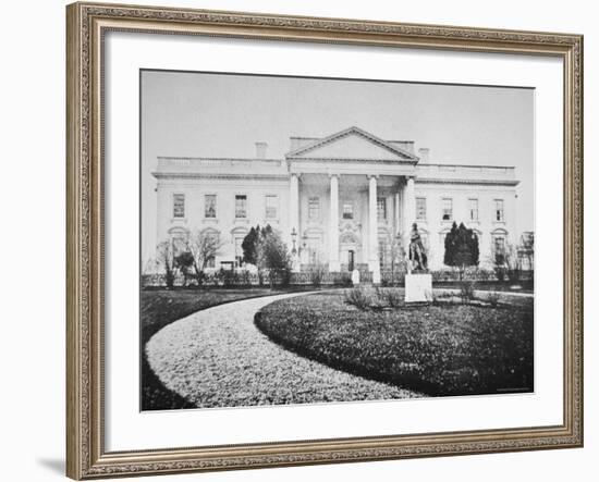 The White House at the Time of the Inauguration of Abraham Lincoln-Mathew Brady-Framed Photographic Print