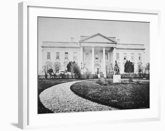 The White House at the Time of the Inauguration of Abraham Lincoln-Mathew Brady-Framed Photographic Print