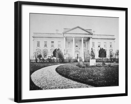 The White House at the Time of the Inauguration of Abraham Lincoln-Mathew Brady-Framed Photographic Print