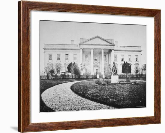 The White House at the Time of the Inauguration of Abraham Lincoln-Mathew Brady-Framed Photographic Print