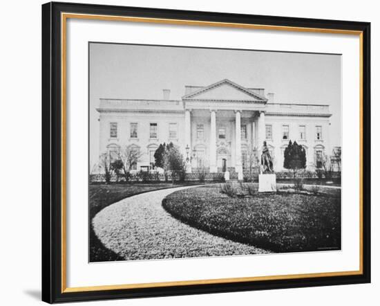 The White House at the Time of the Inauguration of Abraham Lincoln-Mathew Brady-Framed Photographic Print