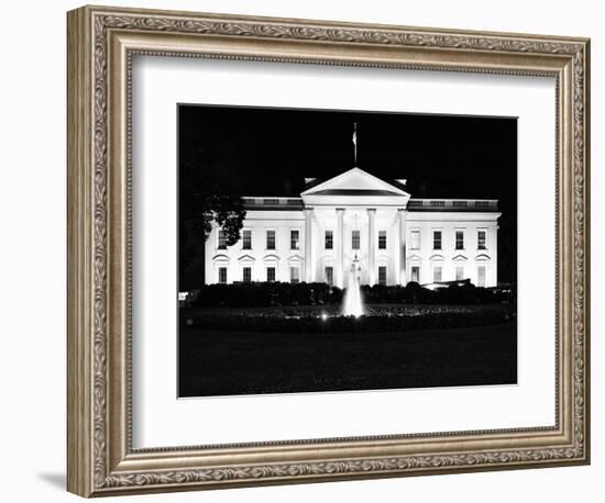 The White House by Night, Official Residence of the President of the US, Washington D.C-Philippe Hugonnard-Framed Photographic Print