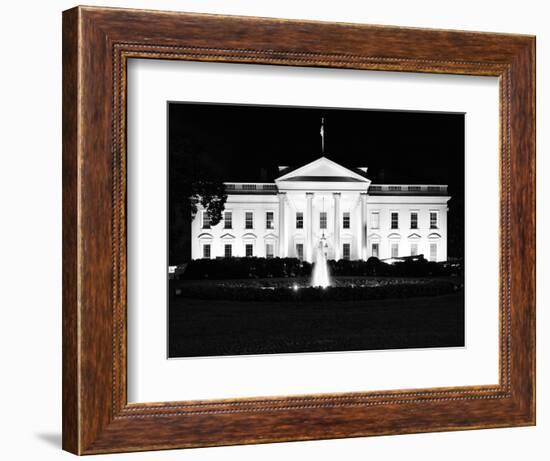 The White House by Night, Official Residence of the President of the US, Washington D.C-Philippe Hugonnard-Framed Photographic Print