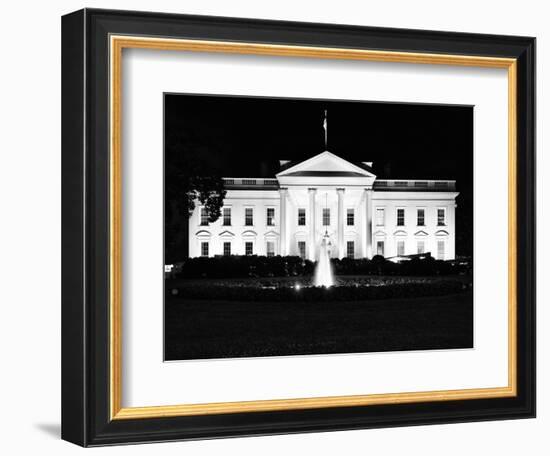 The White House by Night, Official Residence of the President of the US, Washington D.C-Philippe Hugonnard-Framed Photographic Print