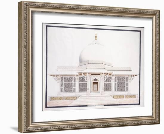 The White Marble Tomb of Seliem Chistie, C. 1815 (Pencil, Pen and Ink, W/C)-null-Framed Giclee Print